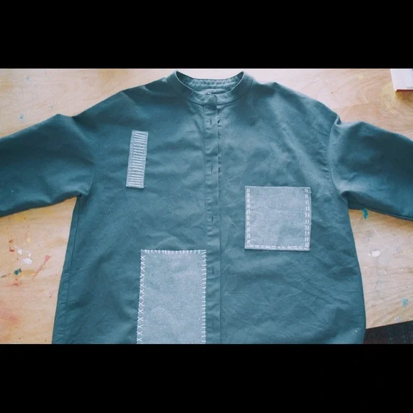 Grey Patchwork Coat - Picture 4 of 5